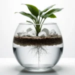 Comparison of pure fine Lechuza Pon causing root rot versus amended substrate with coarse perlite showing healthy white roots in semi-hydroponics system