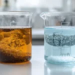 Side-by-side comparison showing vigorous Monstera growth with urea-free synthetic fertilizer versus stunted growth from organic fish emulsion demonstrating best fertilizer for indoor plants