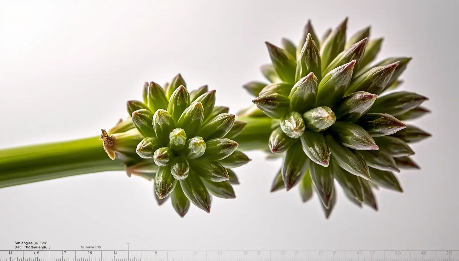 Asparagus fern showing bushy trailing cladode architecture alongside Asparagus setaceus Plumosa fern with delicate lace-like tiered cladode structure